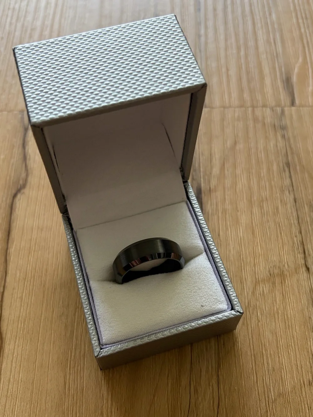 Torque Brushed Black Ceramic Men's Wedding Band - 8mm (Size 10)